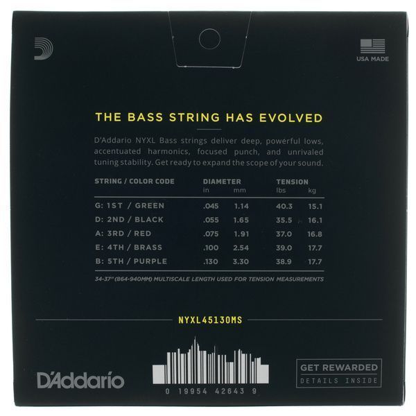 Daddario NYXL45130MS Multiscale Set 616291 фото