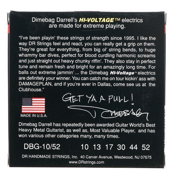 DR Strings Dimebag DBG-10/52 187979 фото