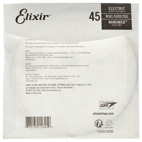 Elixir .045 El. Bass Single String 192108 фото