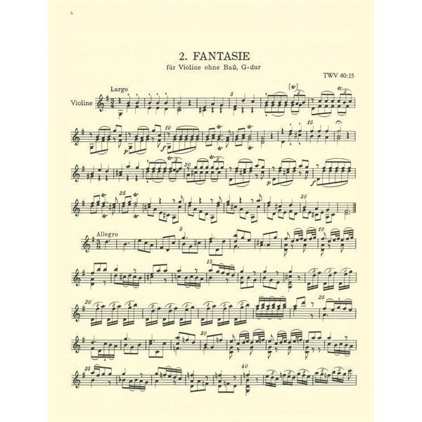B&auml;renreiter Telemann 12 Fantasien Violin 548268 фото