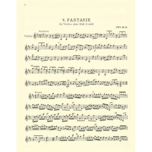 B&auml;renreiter Telemann 12 Fantasien Violin 548268 фото