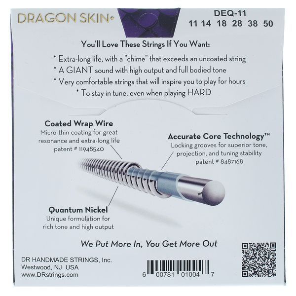 DR Strings Dragon Skin+ DEQ-11 Coated 593122 фото