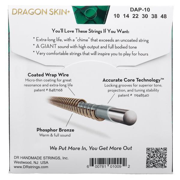 DR Strings Dragon Skin+ DAP-10/48 Coated 610886 фото