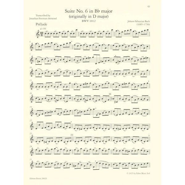 Edition Peters Bach Sechs Suiten Trumpet 637522 фото